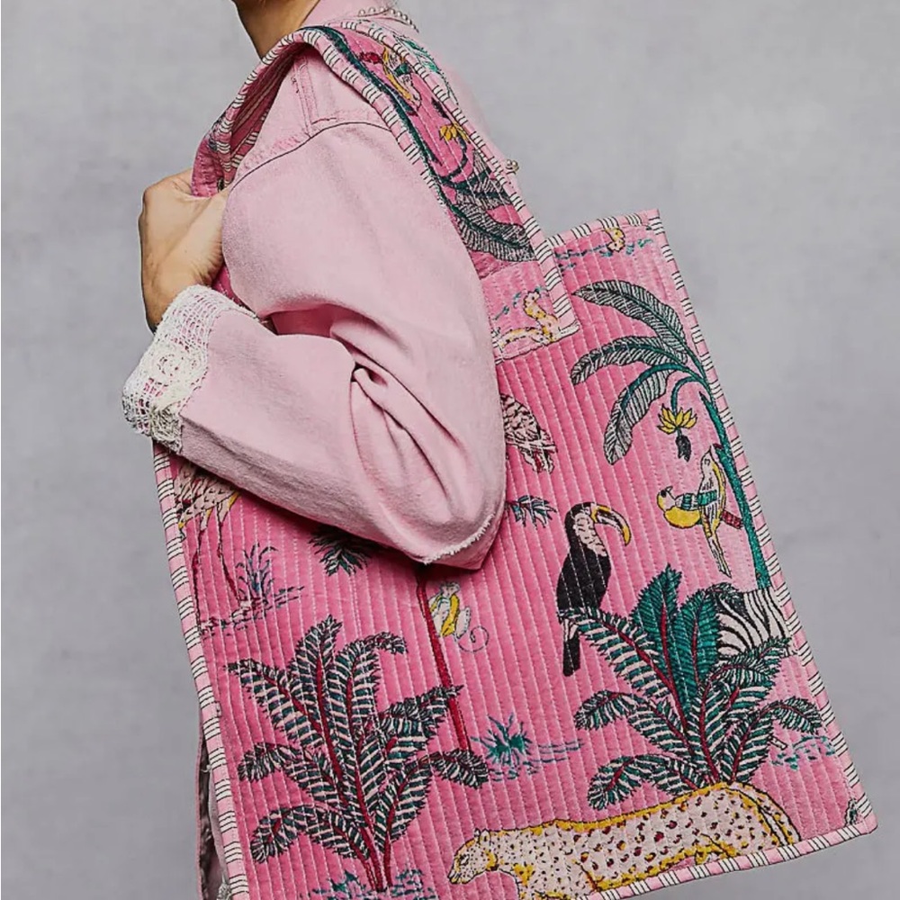POL Pink Jungle Print Shoulder Bag